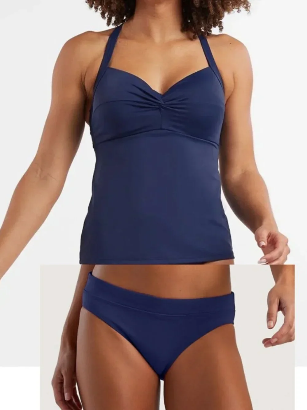 Title Nine Women's Pele Top Lehua Bottom Bikini Swimsuit Set Navy Size Small 32C